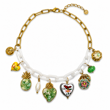 Collana Ananas Verde con cuori - R.a. Boutique