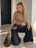 Jeans Palazzo Black Leopard Studs - R.a. Boutique