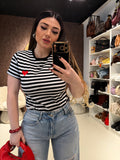 Maglia a righe con cuore - R.a. Boutique