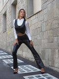 Completo smanicato e pantalone ecopelle - R.a. Boutique 