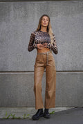 Pantalone cargo in ecopelle nude - R.a. Boutique 