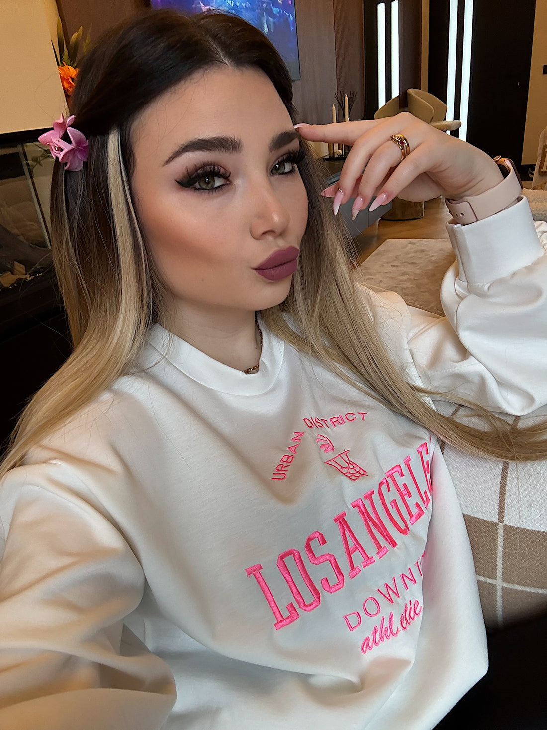 Felpa Los Angeles bianca - R.a. Boutique