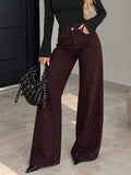 Jeans Palazzo Leopardato Bordeaux - R.a. Boutique
