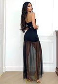 Abito a fascia con gonna in tulle nero - R.a. Boutique