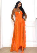 Abito con stella e tulle arancio - R.a. Boutique