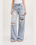 Jeans Wide Leg Strappi e Borchie - R.a. Boutique