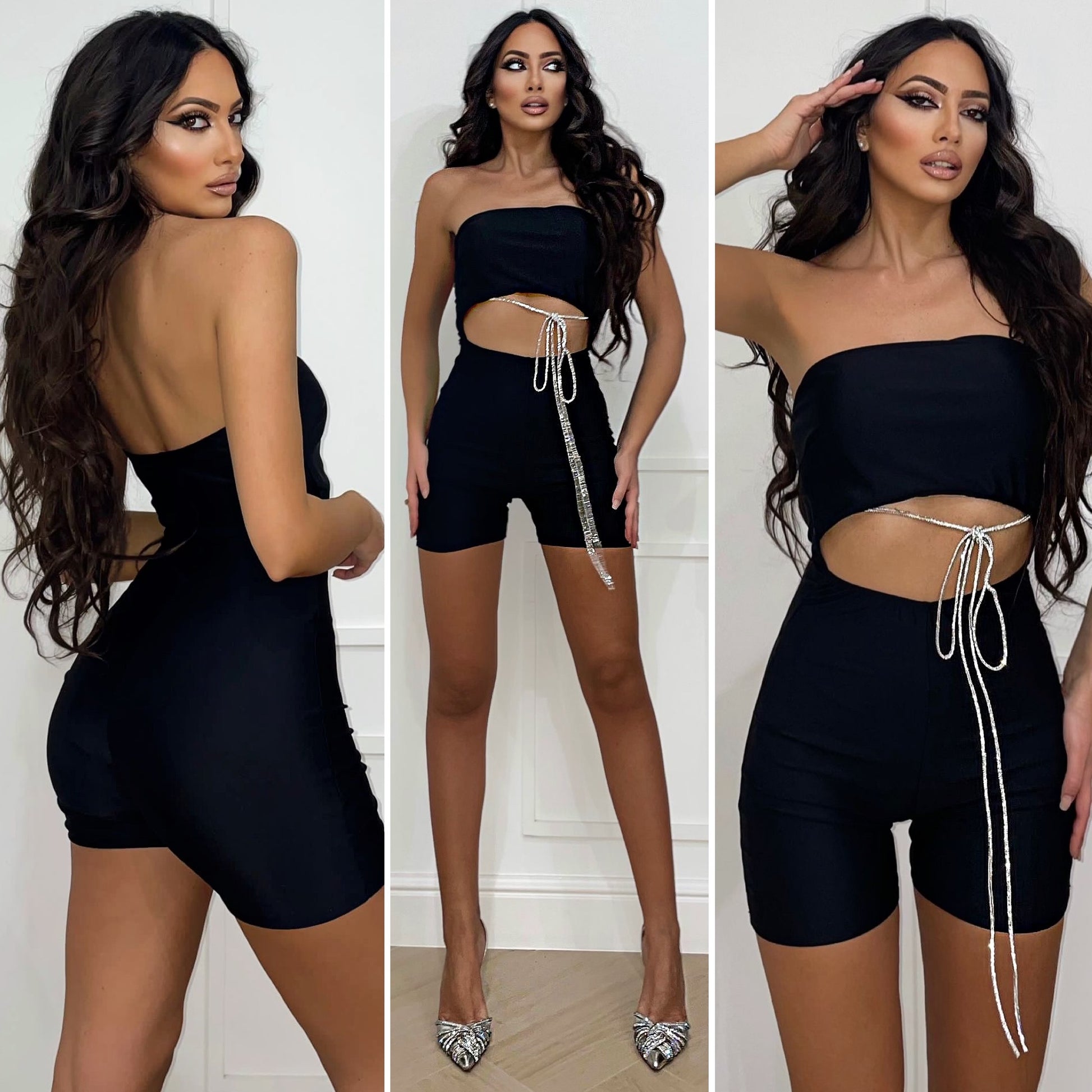 Tutina con gioiello in strass - R.a. Boutique 