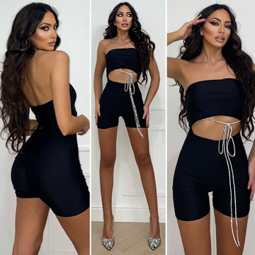 Tutina con gioiello in strass - R.a. Boutique 