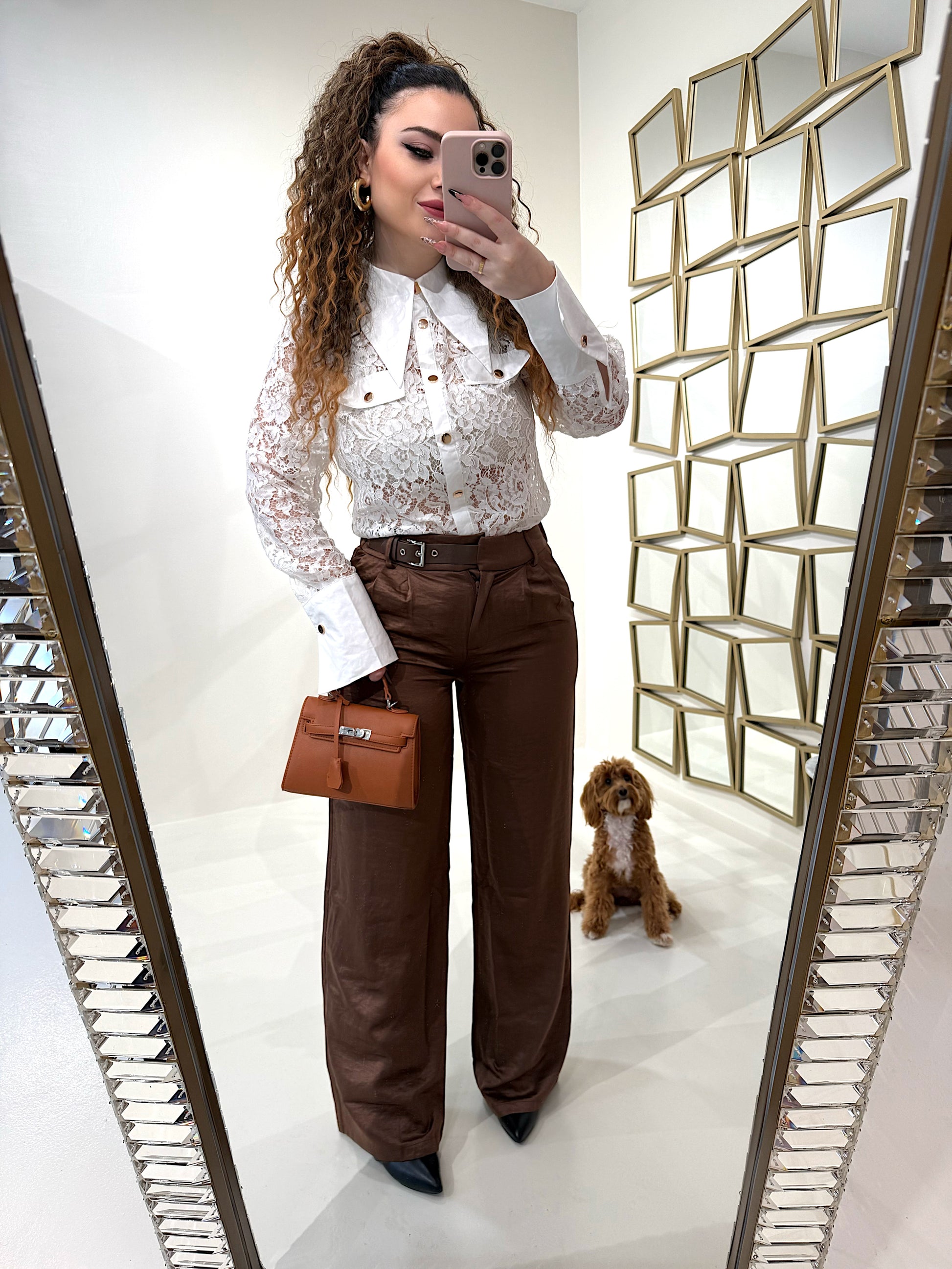 Pantalone con fibbia laterale - R.a. Boutique