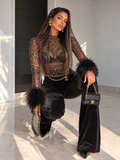 Pantalone a palazzo in ciniglia - R.a. Boutique
