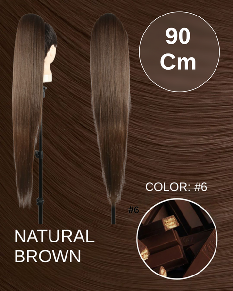 Coda #6 extra long 90cm liscia con Coulisse castano naturale #6