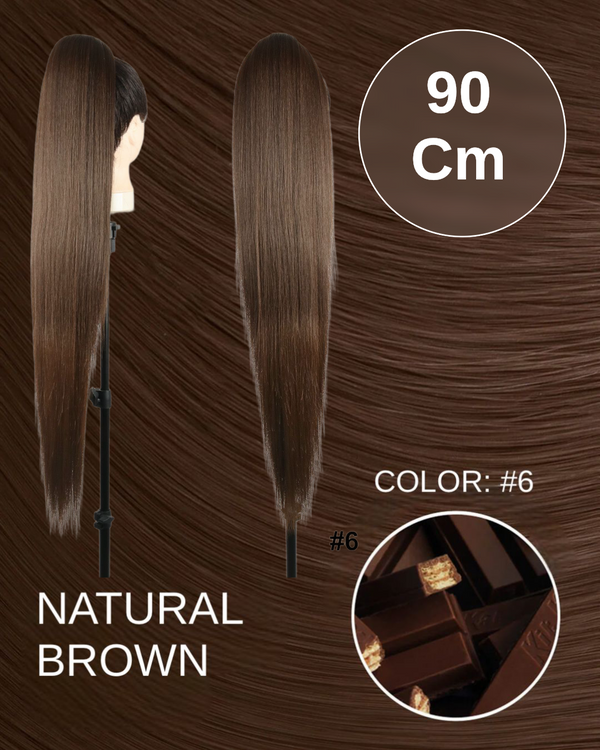 Coda #6 extra long 90cm liscia con Coulisse castano naturale #6