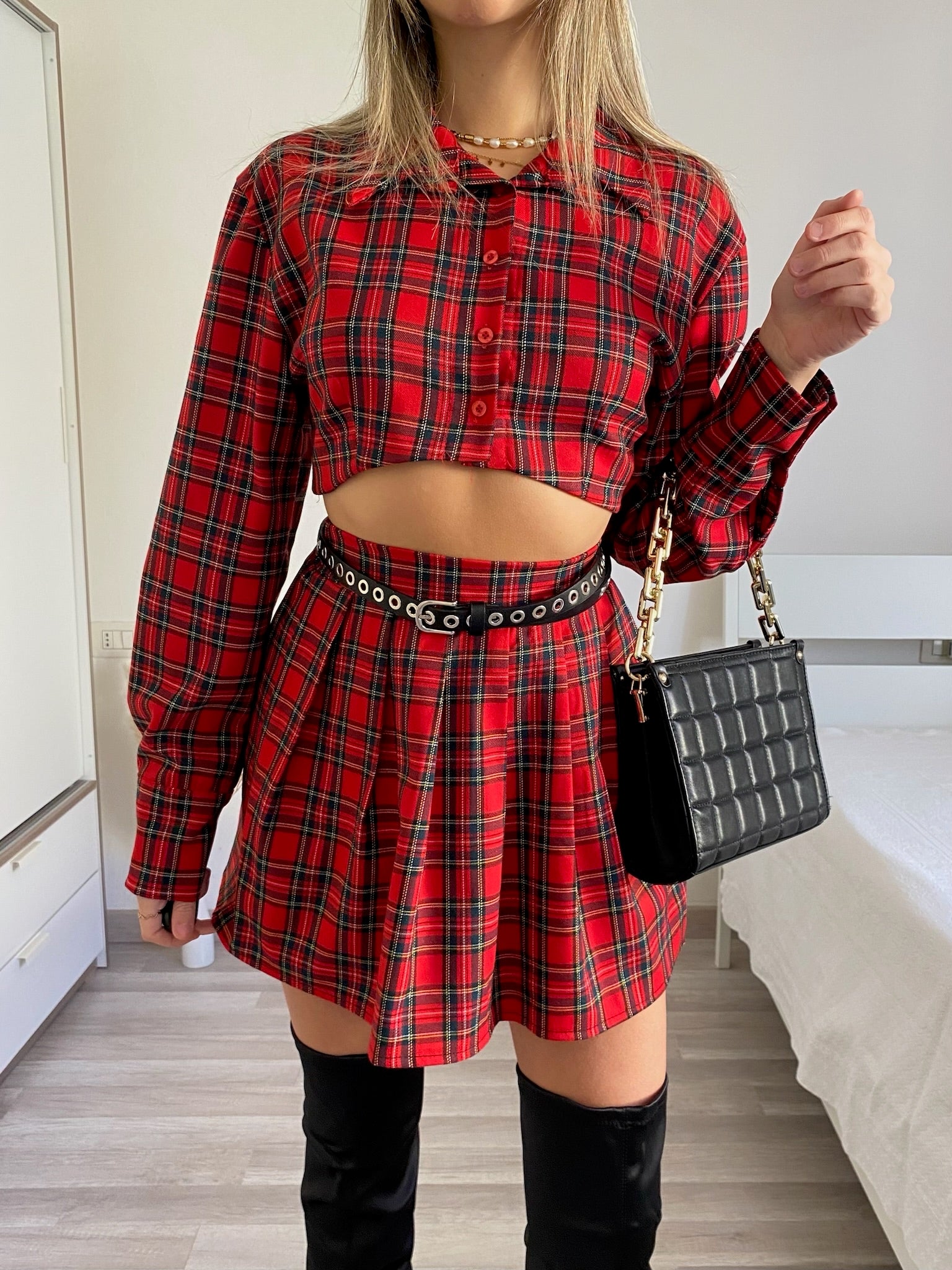 Completo camicia e gonna scozzese - R.a. Boutique 