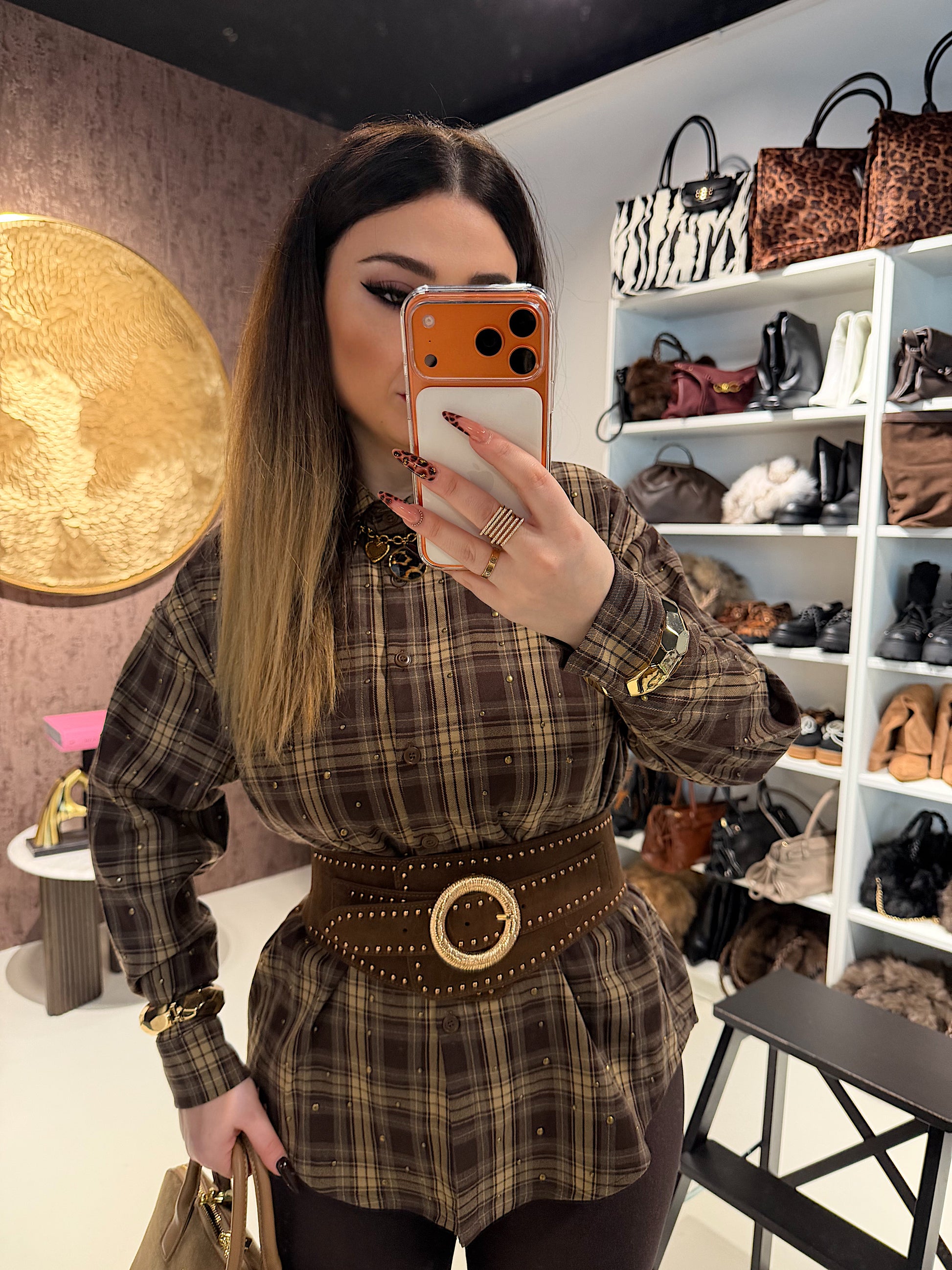 Maxi camicione con borchie - R.a. Boutique