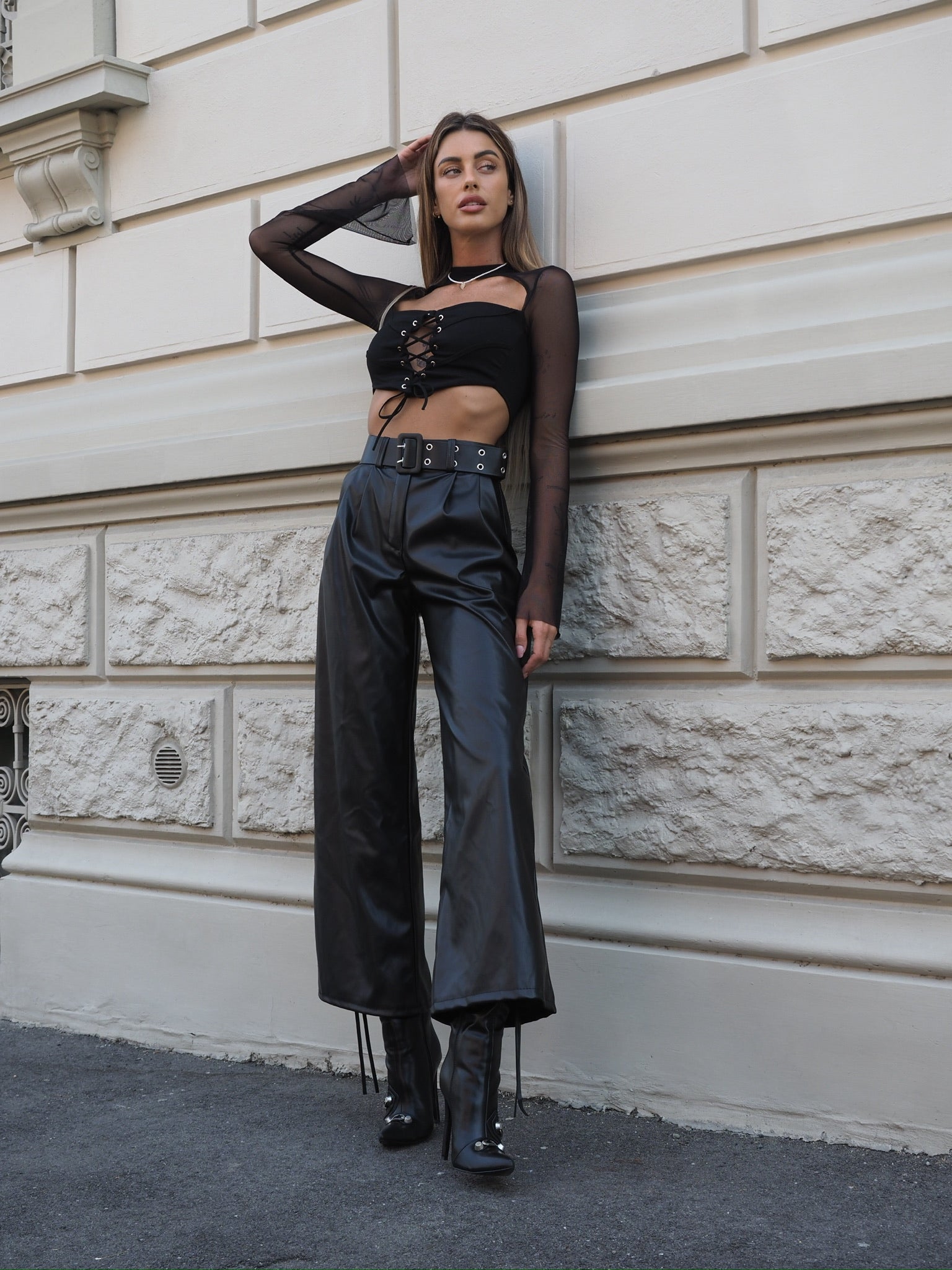 Blusa in velo con lacci - R.a. Boutique 