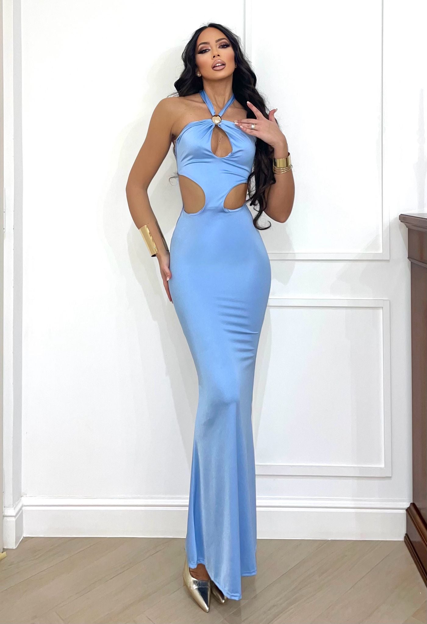 Abito con incrocio sulla schiena e gemma vari colori - R.a. Boutique