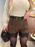 Short con pizzo e cintura - R.a. Boutique