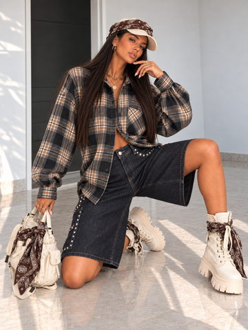Camicia Oversize Soho a Quadri - R.a. Boutique