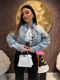 Giacca Denim Pearl Lace Cropped - R.a. Boutique