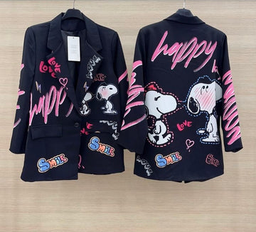 Giacca snoopy nera - R.a. Boutique