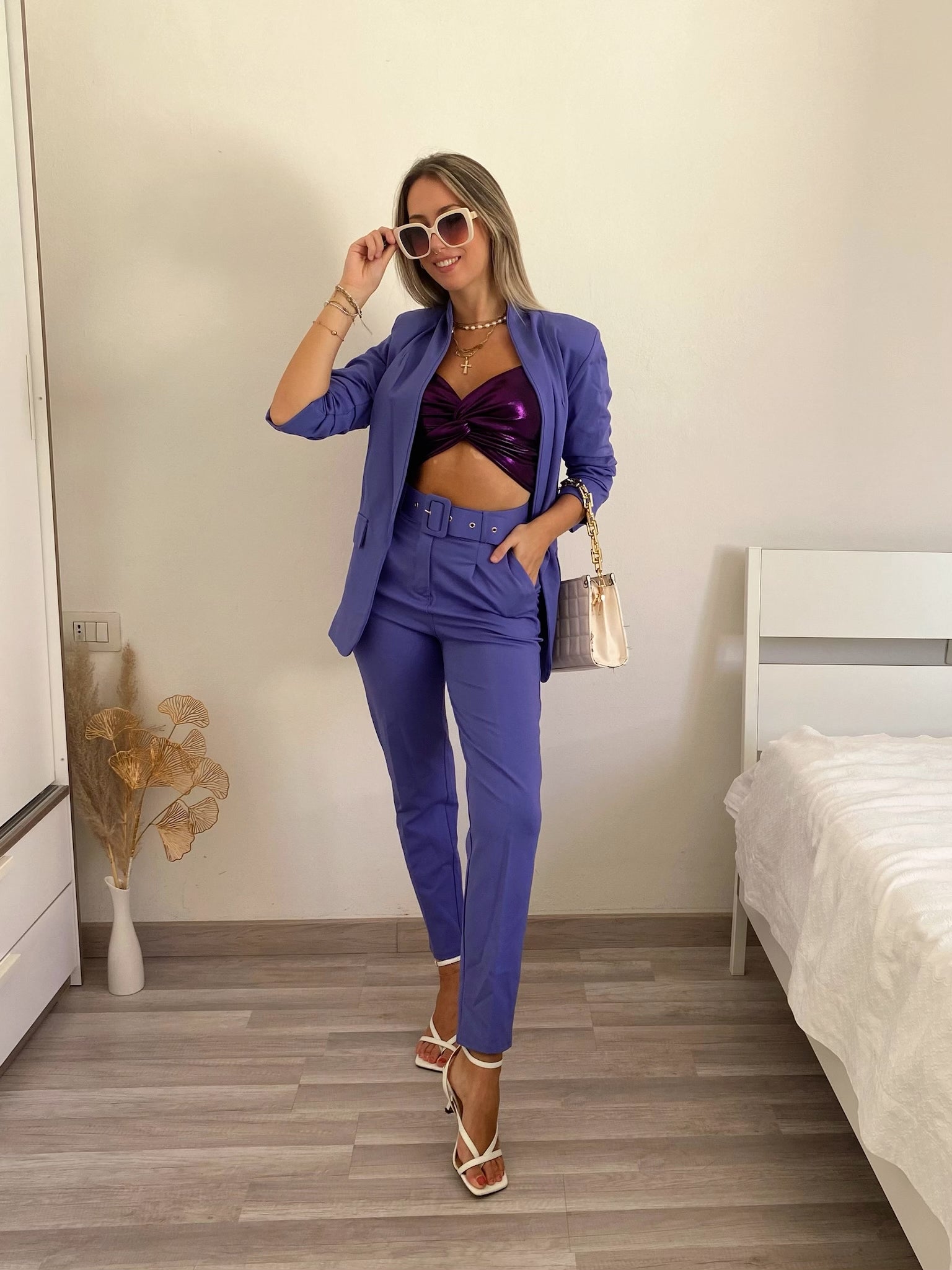 Top viola con nodo - R.a. Boutique 