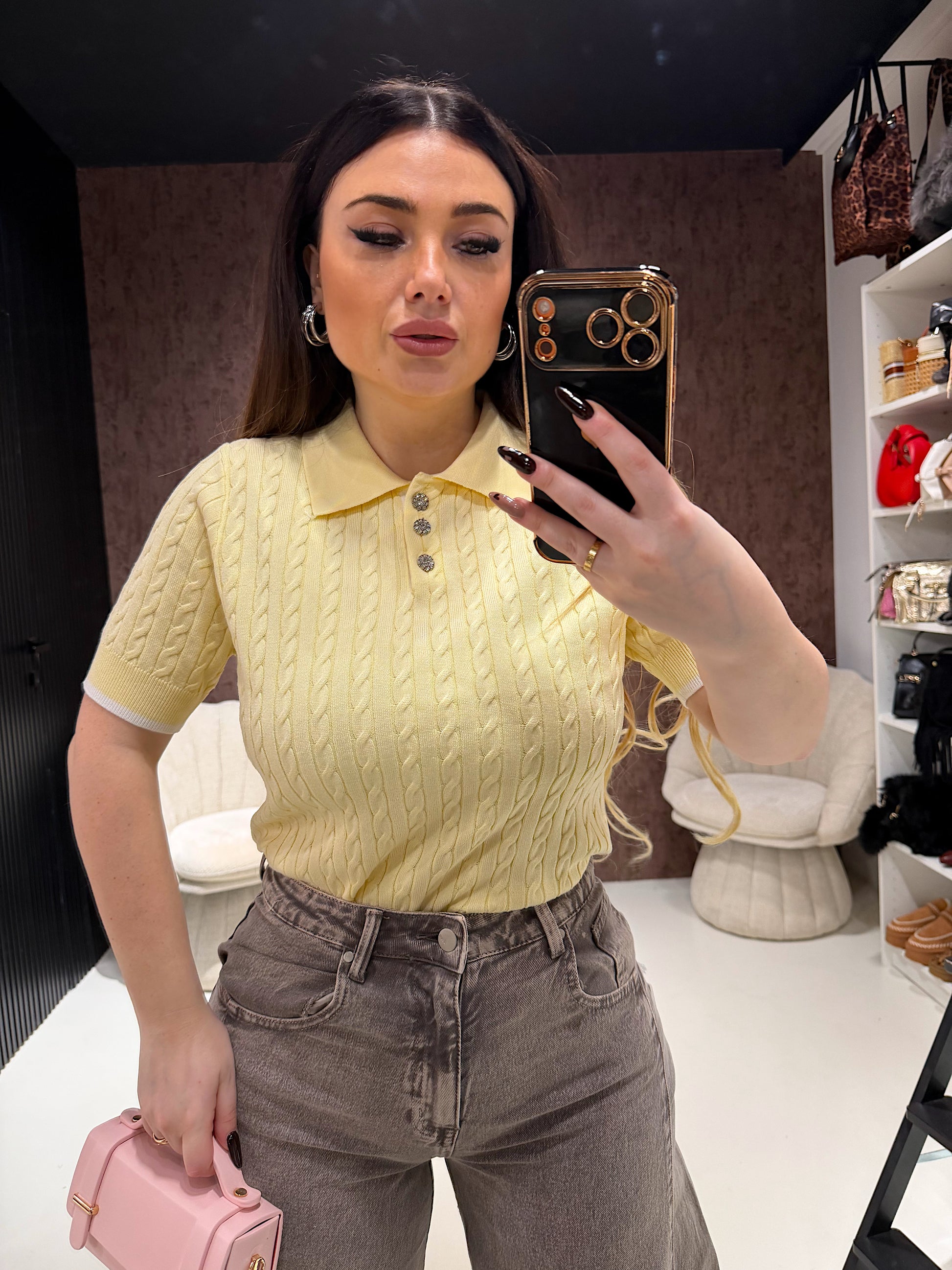 Polo a Trecce bottoni gioiello - R.a. Boutique