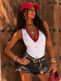 Body con fiocchetti e colletto - R.a. Boutique