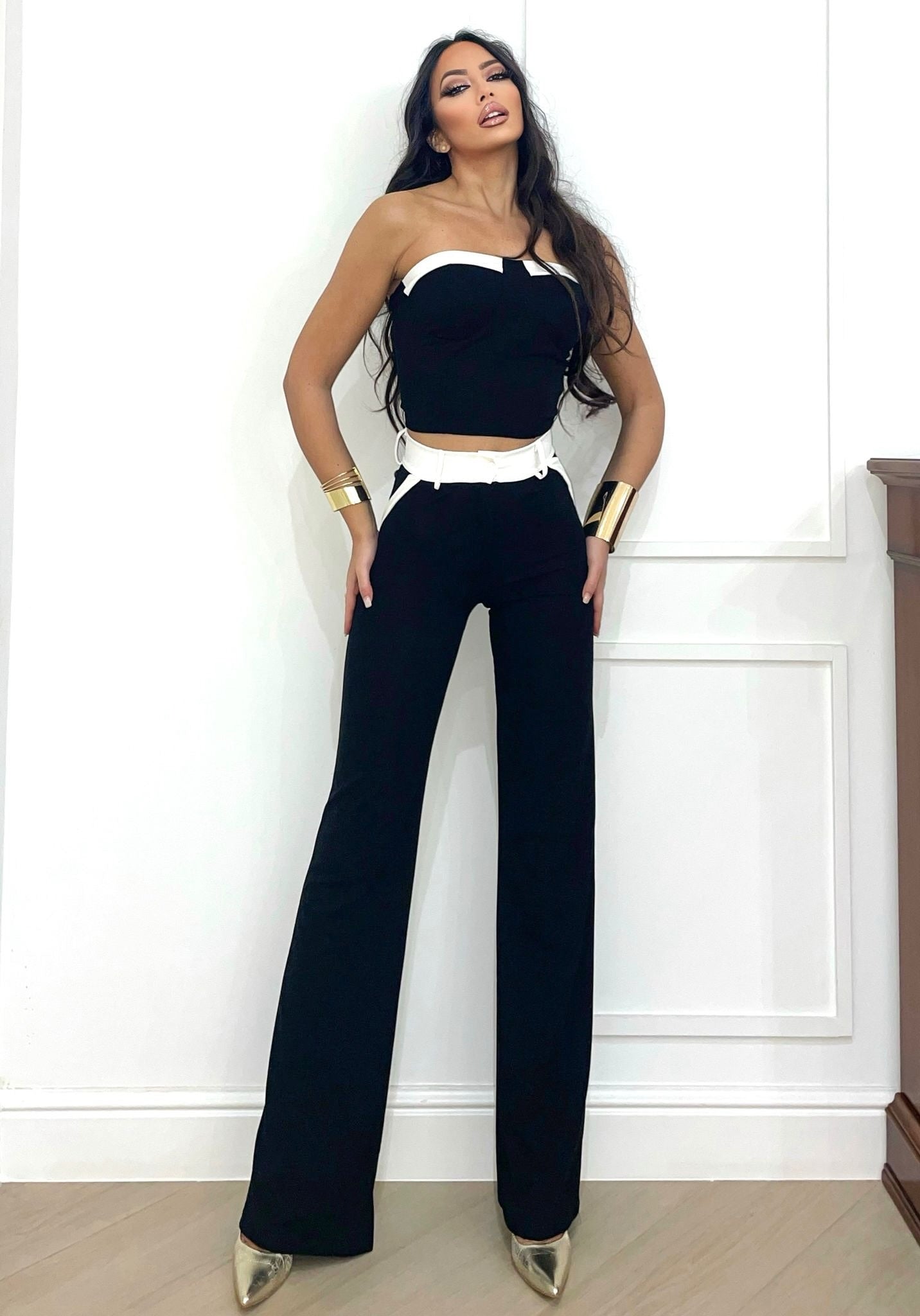 Completo top e pantalone nero - R.a. Boutique