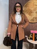 Cappotto Corto con Cintura in Vita e Dettagli - R.a. Boutique