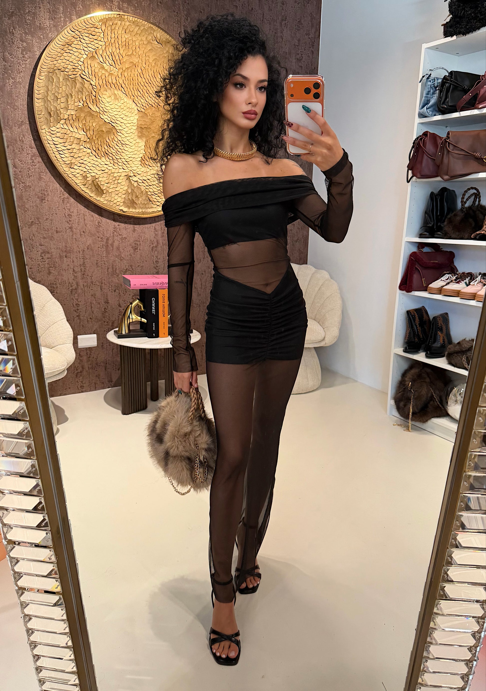 Abito nero con trasparenza - R.a. Boutique