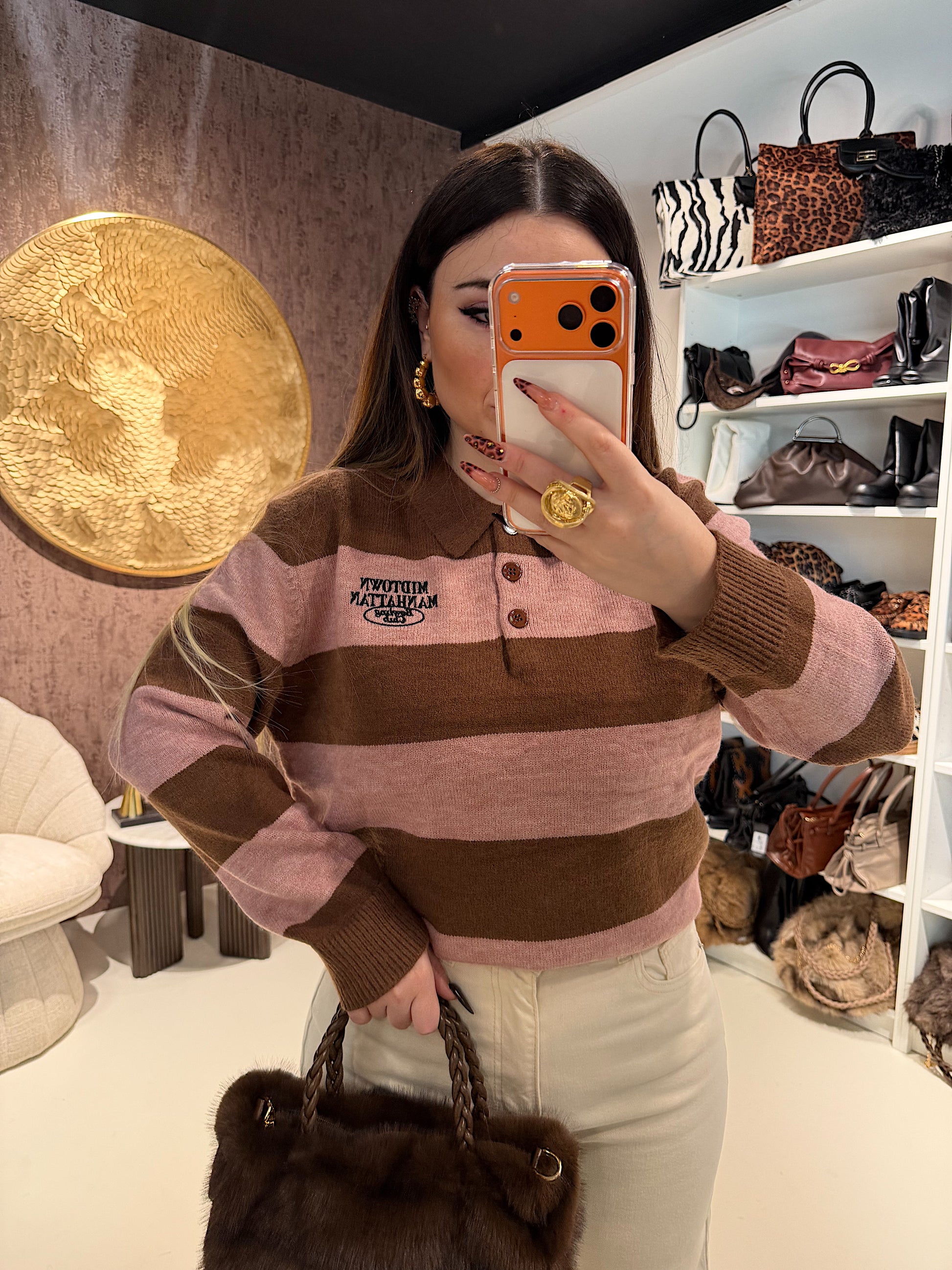 Maglione Manhattan a righe - R.a. Boutique