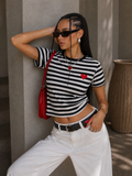 Maglia a righe con cuore - R.a. Boutique