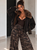 Bomber Nero con Collo in Pelliccia - R.a. Boutique