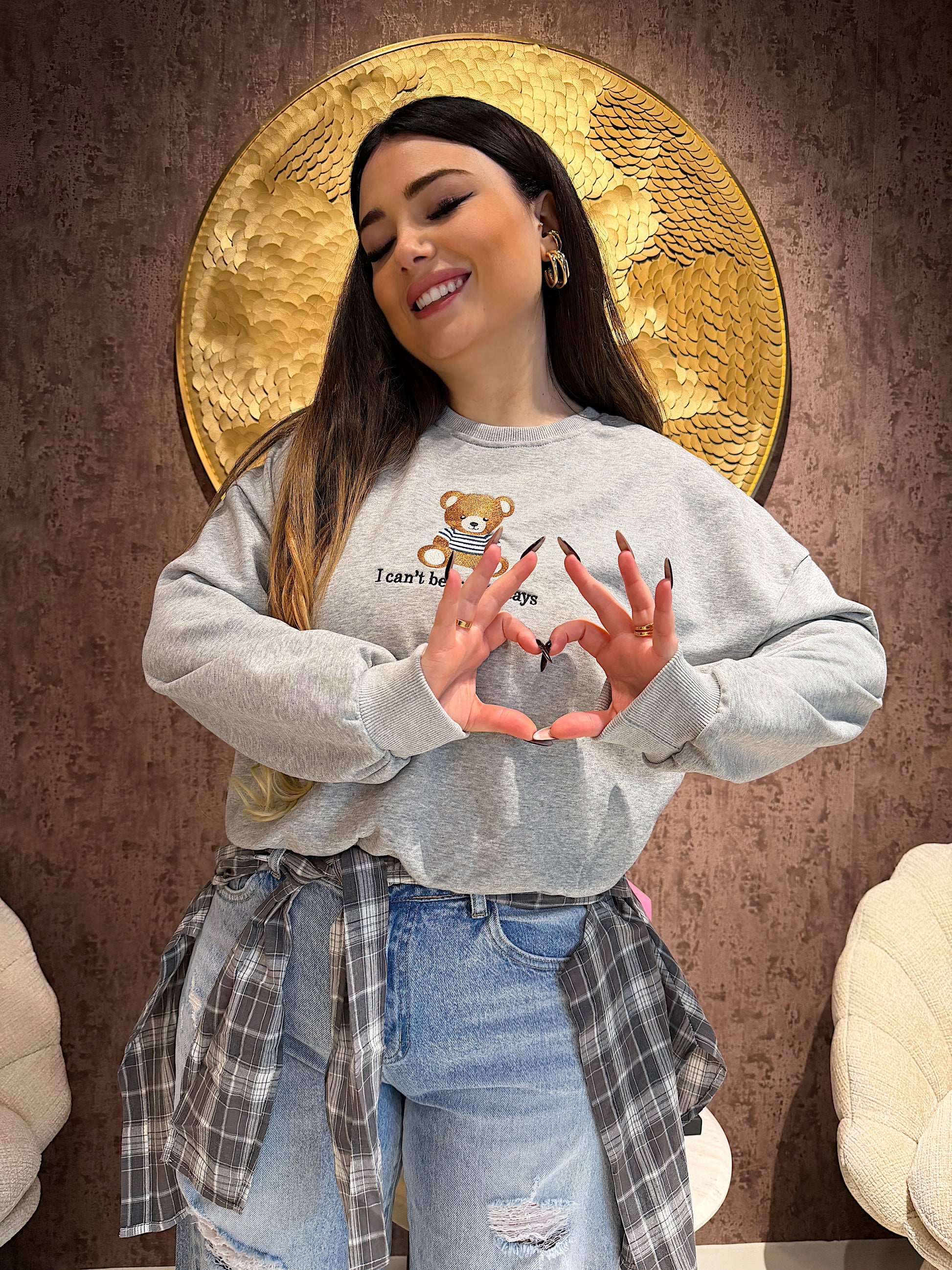 Felpa primaverile i can’t bear teddy monday - R.a. Boutique