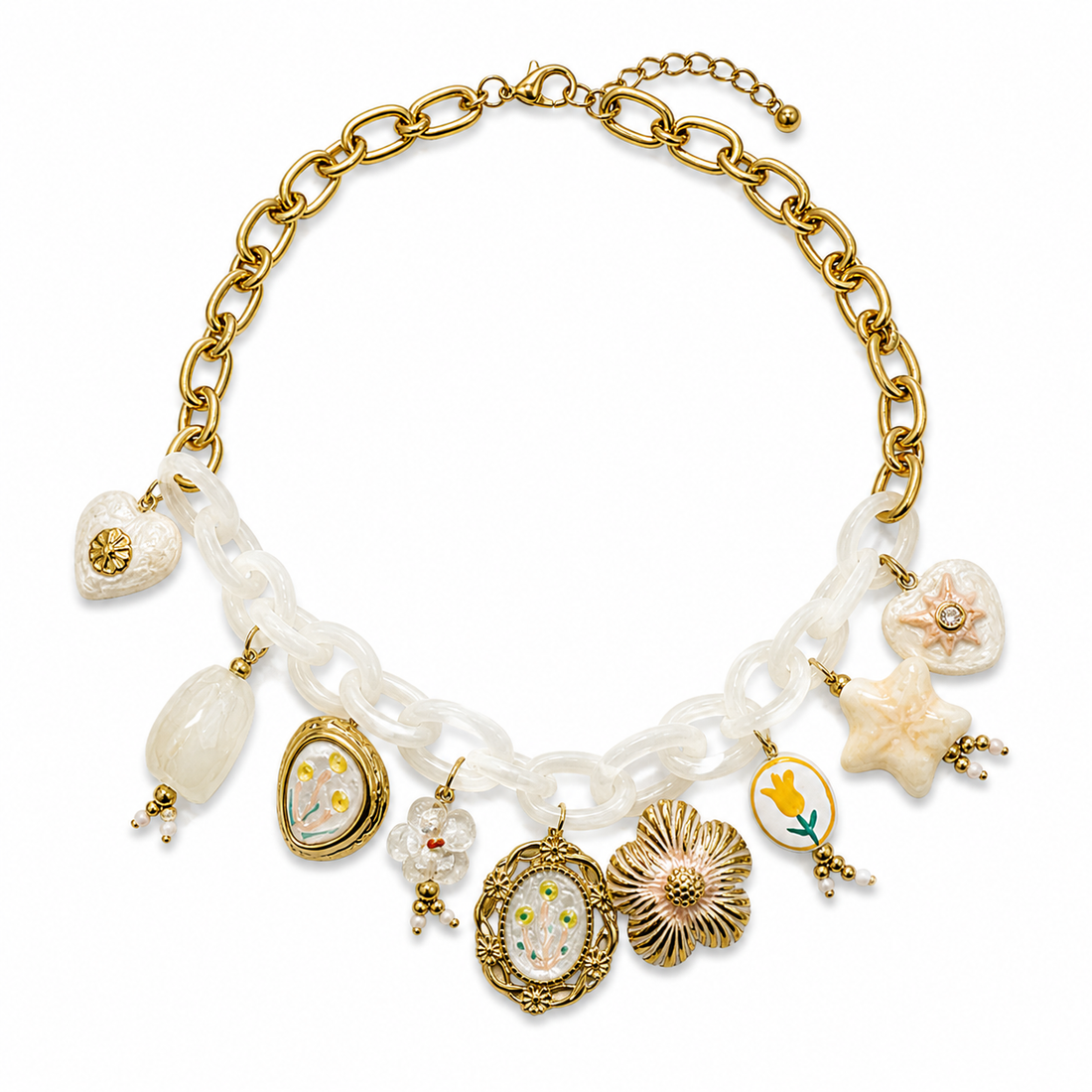 Collana Luce Avorio con charms - R.a. Boutique