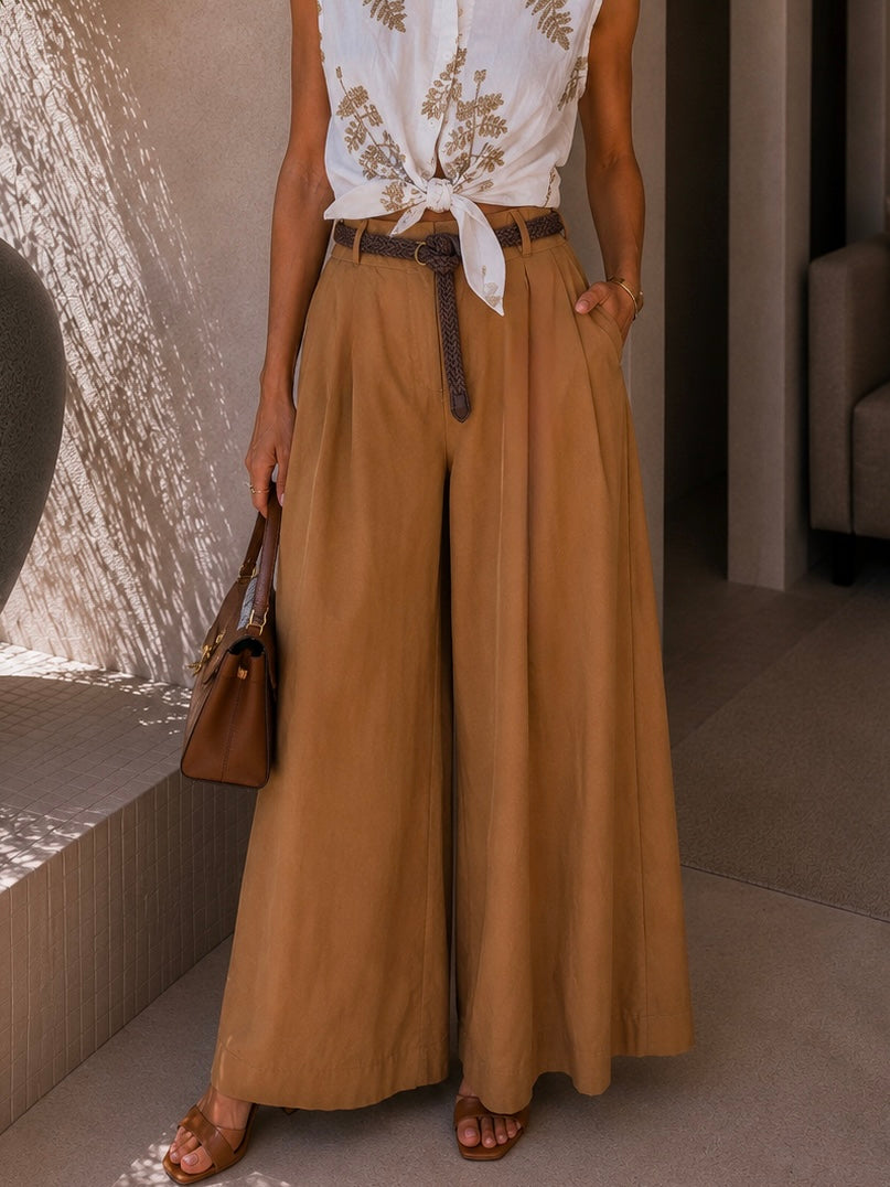 Pantalone in viscosa con cintura - R.a. Boutique