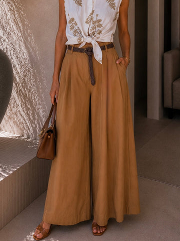 Pantalone in viscosa con cintura - R.a. Boutique