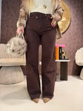 Jeans a Vita brown Asimmetrica Twist Up - R.a. Boutique