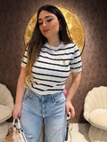 T-Shirt Knit Teddy Stripes - R.a. Boutique