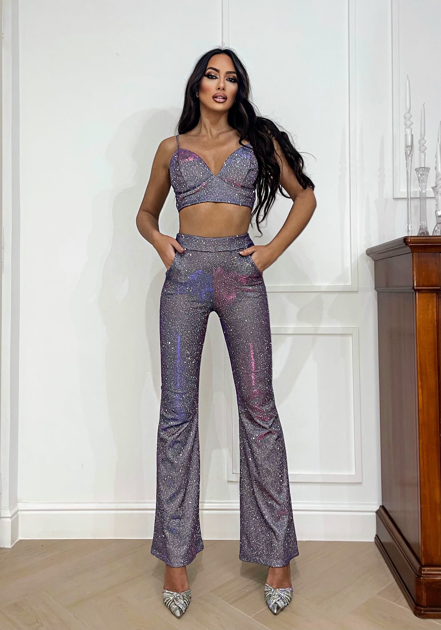 Completo elegant glitter purple - R.a. Boutique 