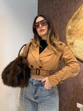 Trench corto donna con cintura - R.a. Boutique