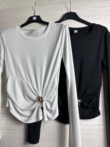 Maglia con fiocco e gioiello oro - R.a. Boutique