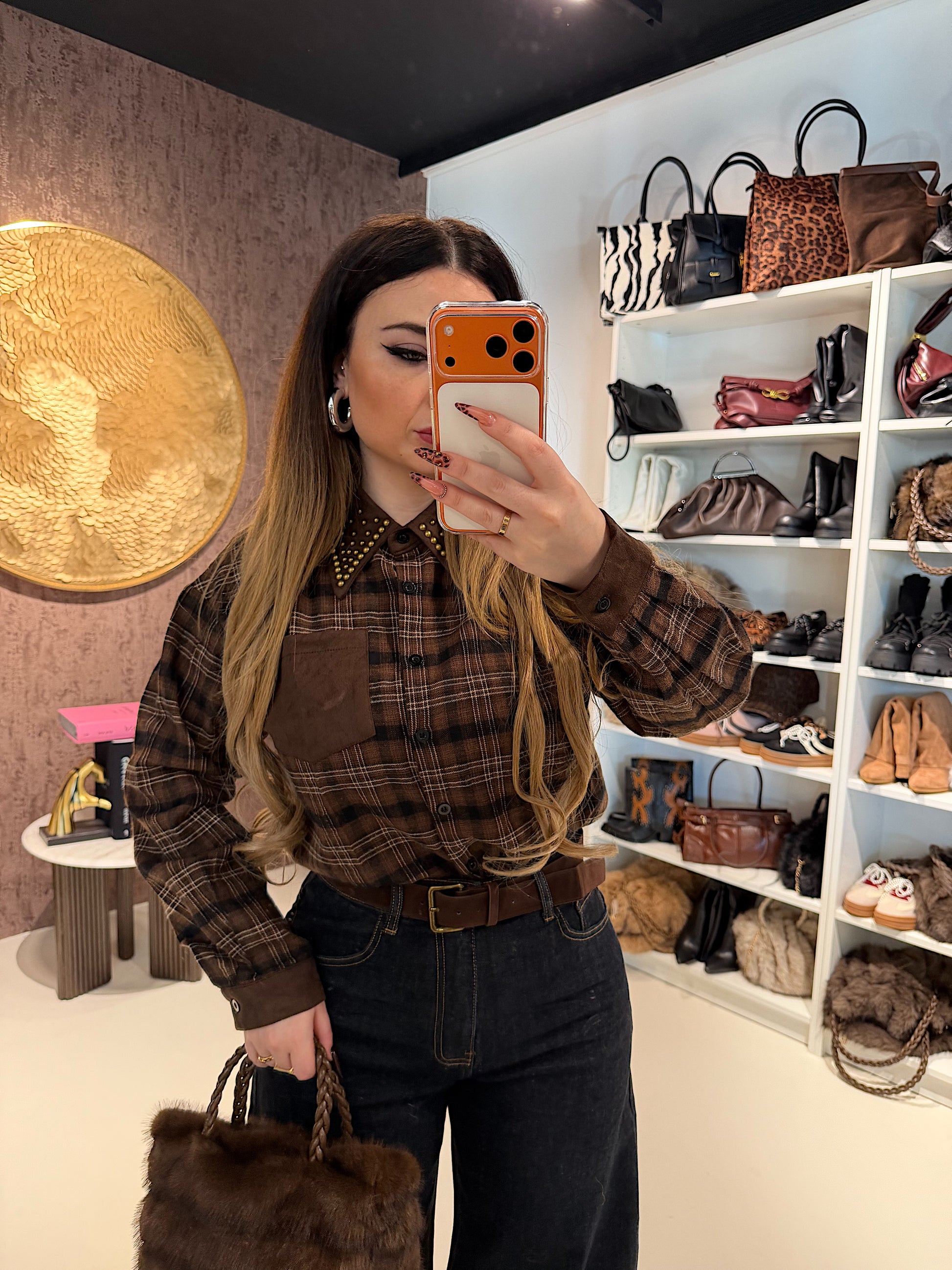 Camicia Rockwood a Quadri con Borchie - R.a. Boutique