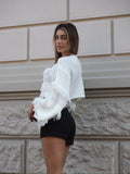 Maglione bianco con frange - R.a. Boutique 