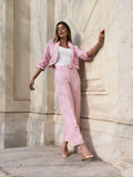 Completo due pezzi giacca e pantalone rosa - R.a. Boutique 