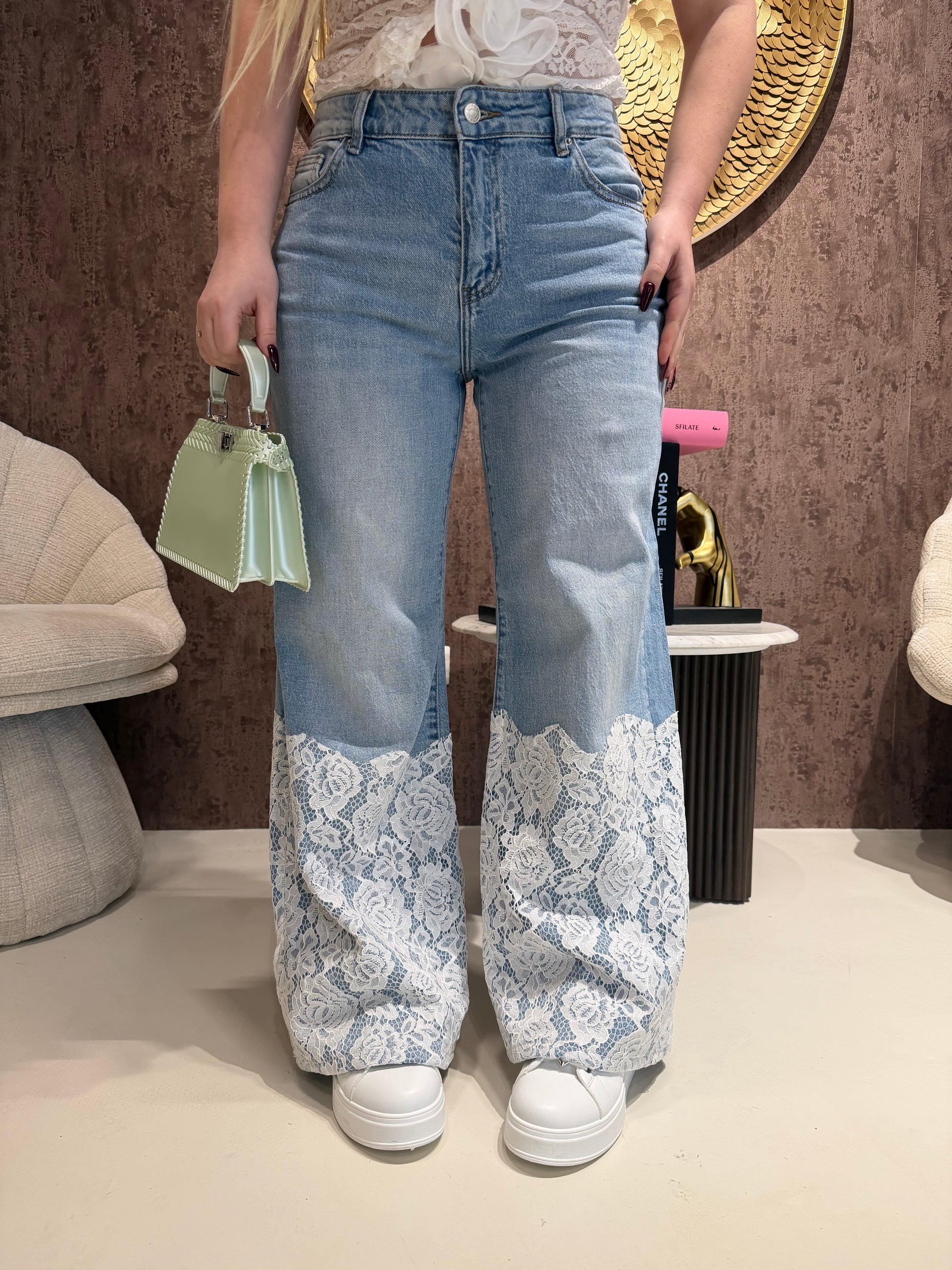 Jeans Bloom con pizzo - R.a. Boutique