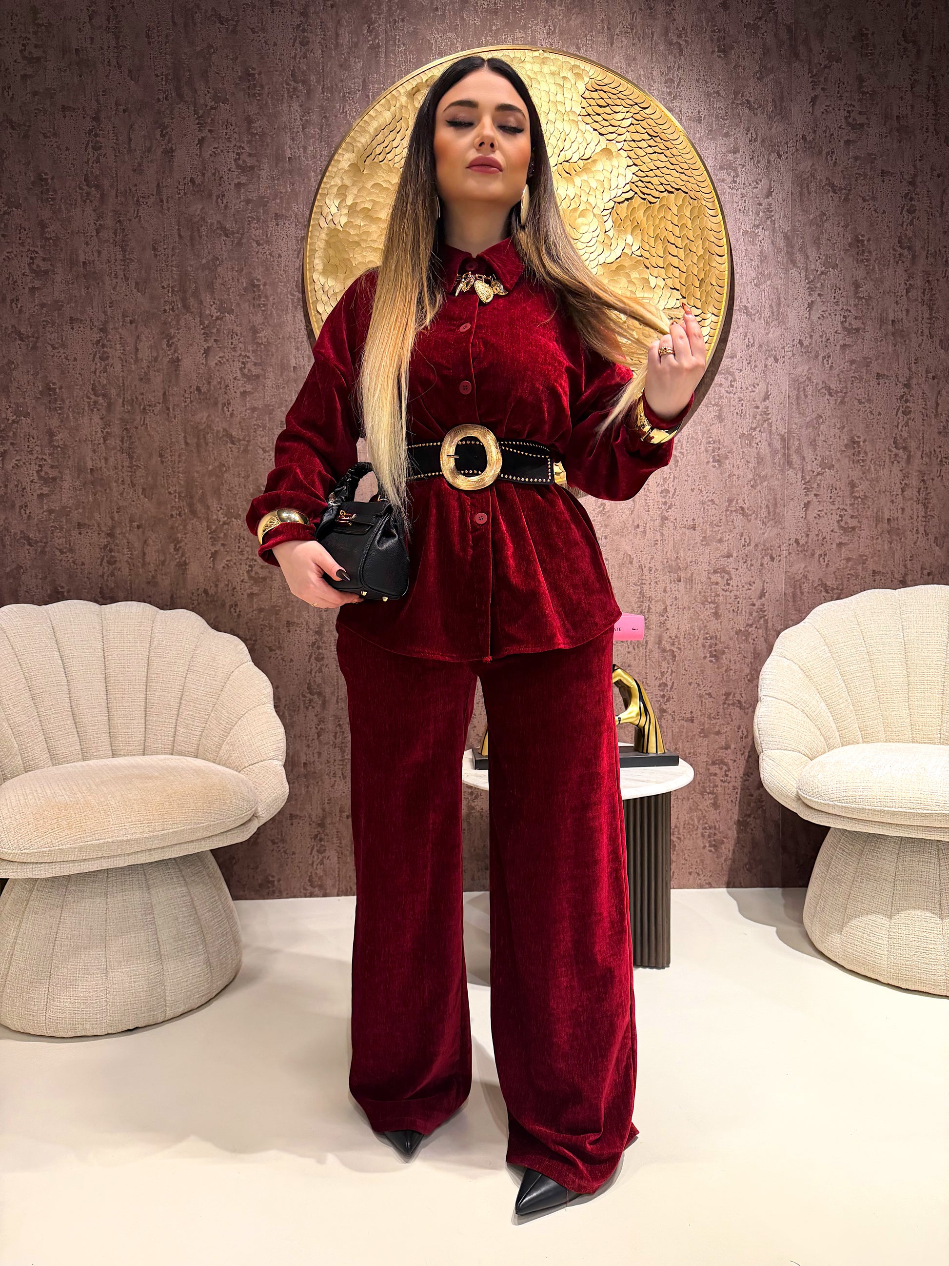 Completo in ciniglia camicia e pantalone - R.a. Boutique