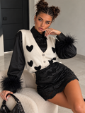 Gilet Soft Hearts con Cuori Glitter – Panna - R.a. Boutique