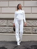 Completo basic maglia e pantalone bianco - R.a. Boutique 