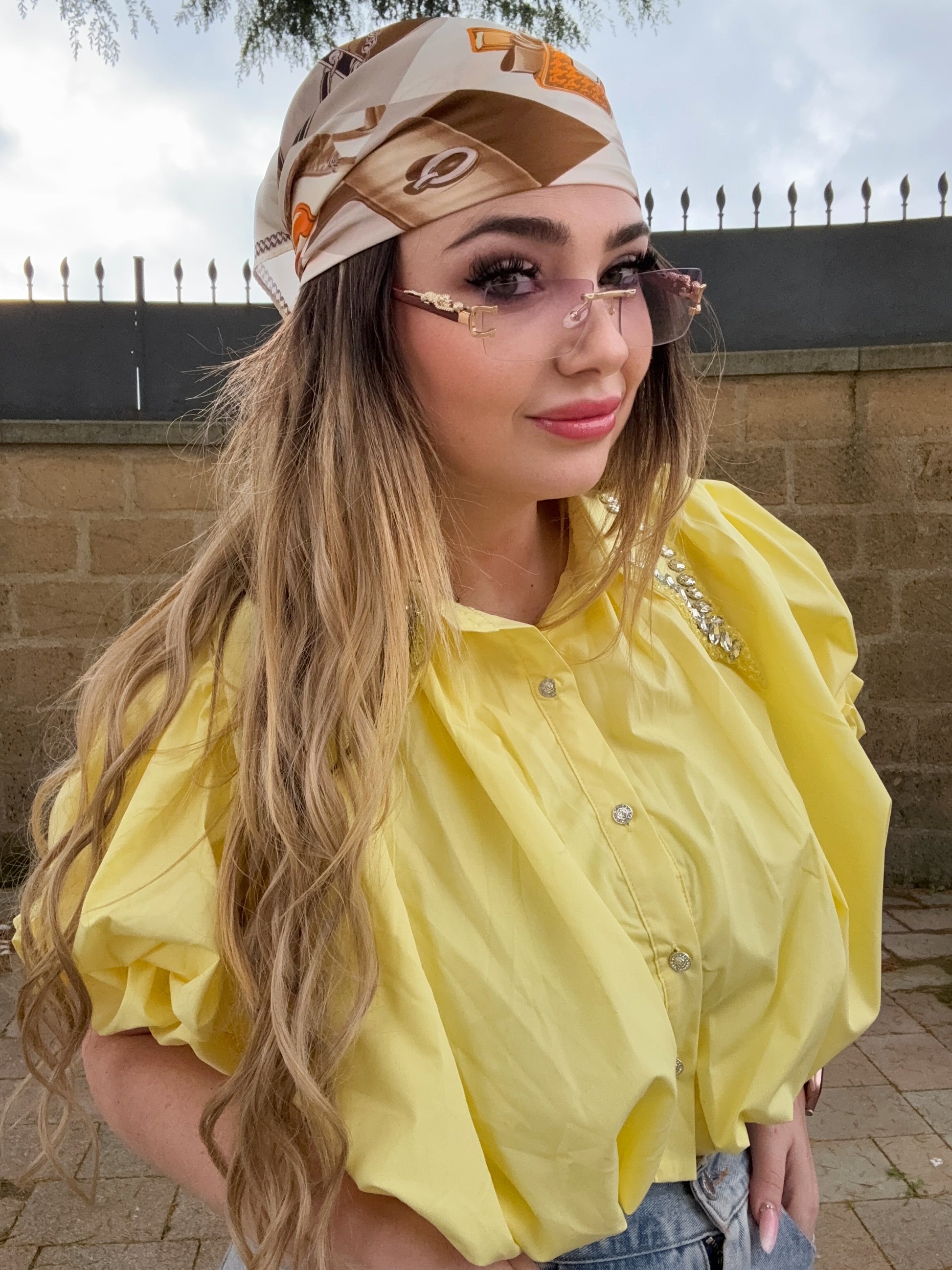 Camicetta con strass al collo - R.a. Boutique